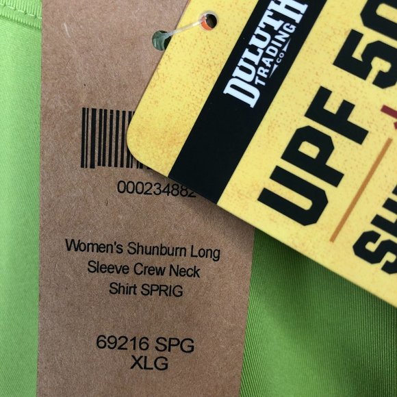 Duluth Trading Co UPF 50 Menn's SzXL Green Shunburn Long Sleeve Crew Neck Shirt - Picture 7 of 12